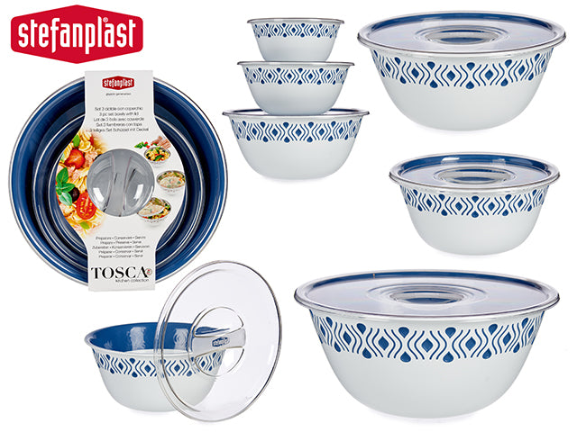 Blue Plastic Bowls With Tap Set 3