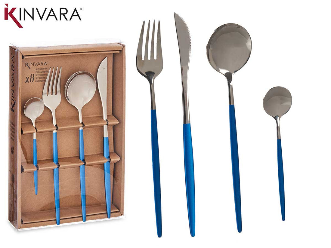 Cutlery 8Pcs Set Mirror/Blue