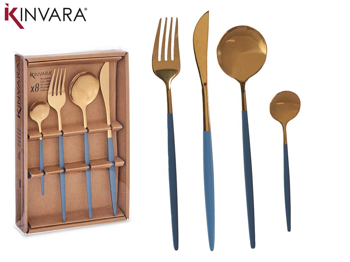 Cutlery 8Pcs Set Gold/Grey