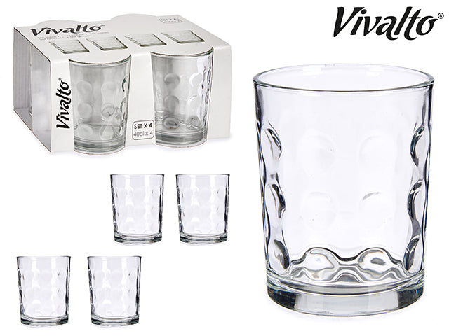 Set 4 Glasses With Dots 400 ml