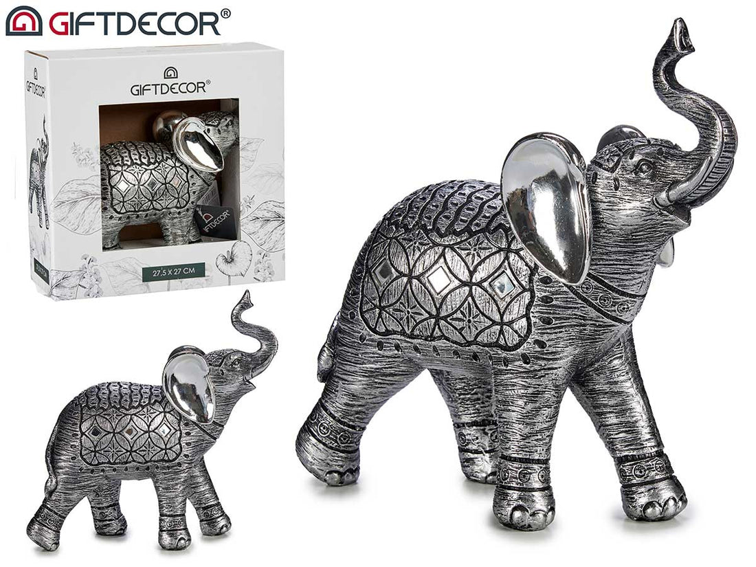 Dark Silver Resin Big Elephant