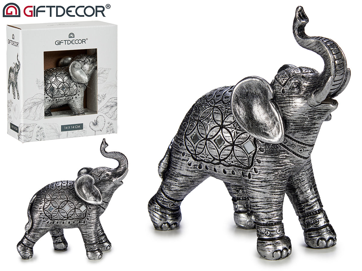 Dark Silver Small Resin Elephant