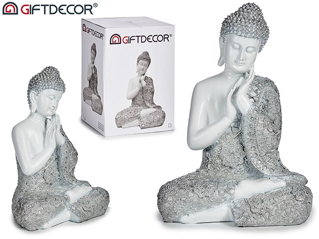 White/Silver Resin Buddha Hands