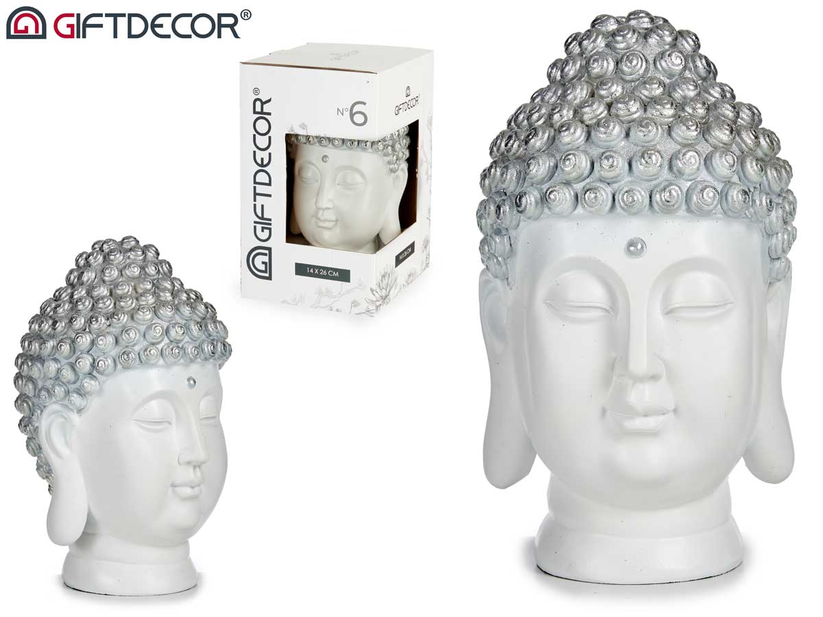 White/Silver Resin Buddha S Head