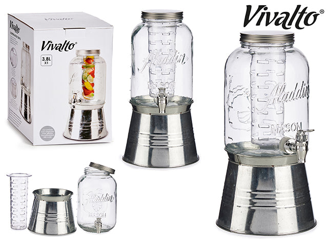 Jar With Support And Cooler Silver 3800 ml