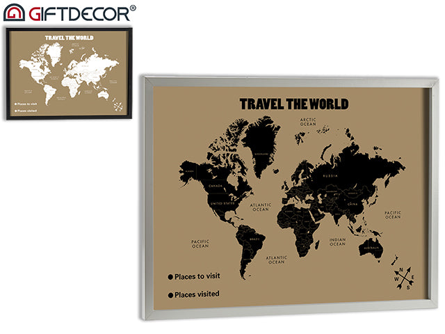 Small World Map Picture Mix White Black