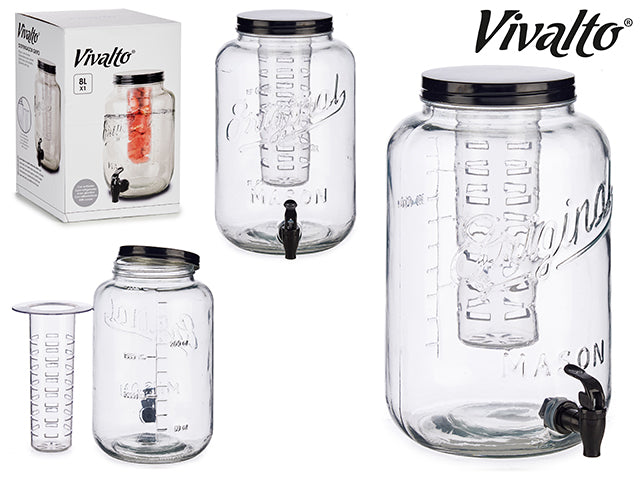 Jar With Cooler Black 8000 ml