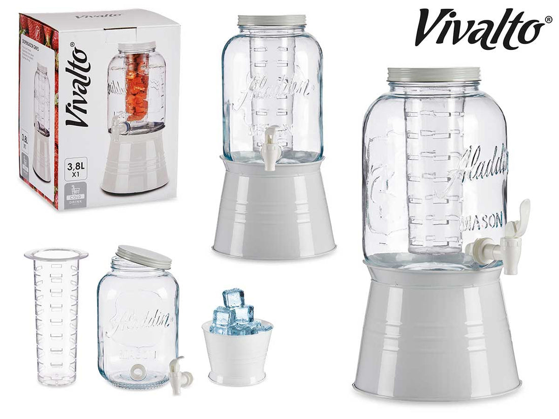 White Jar With Cooler And Stand 3800 ml