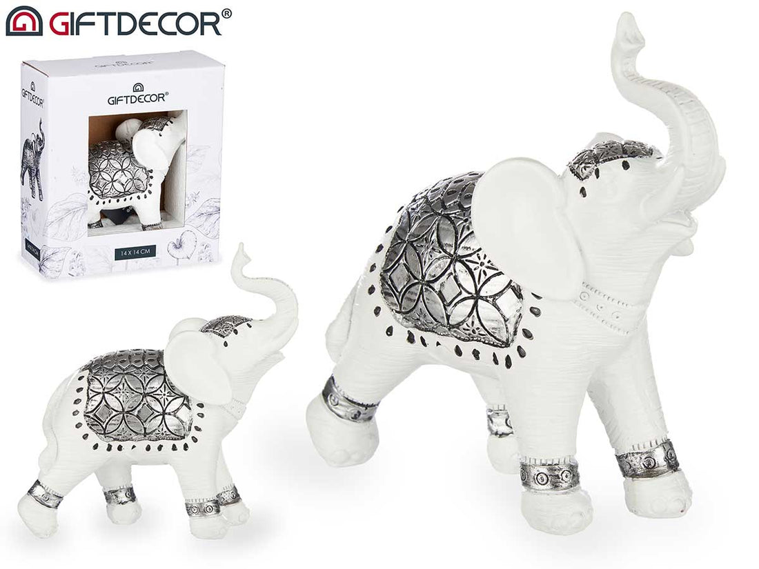 White Resin Elephant Small