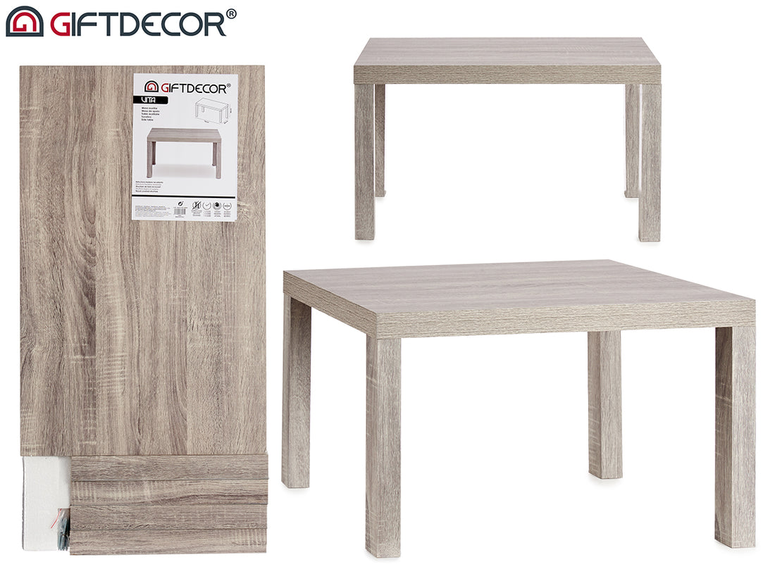 Side Table Grey Wood 79 x 50 x 45 cm