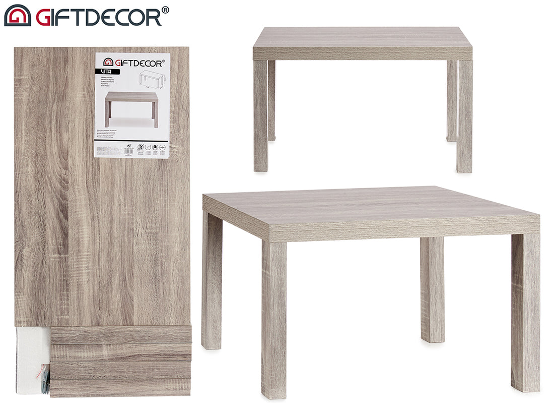 Mesa Auxiliar Madera Gris 79 x 50 x 45 cm