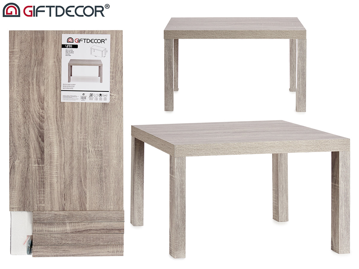 Side Table Grey Wood 79 x 50 x 45 cm