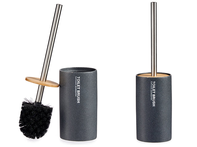 Gray Resin Toilet Brush With Close Holder