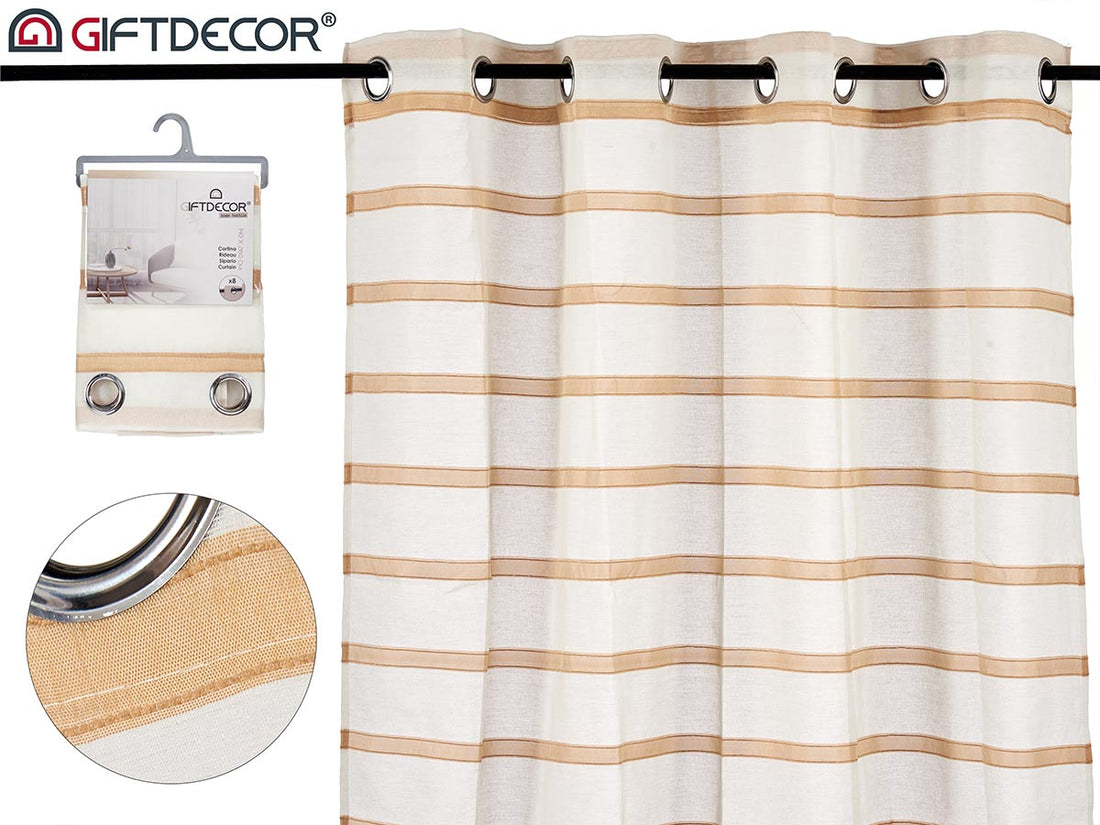 Brown With Stripes Curtain 140 x 260 cm