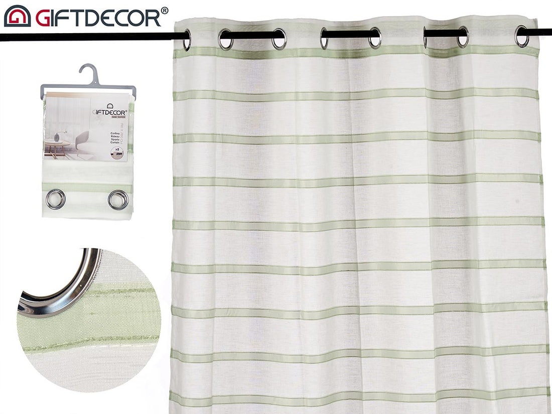 Green With Stripes Curtain 140 x 260 cm