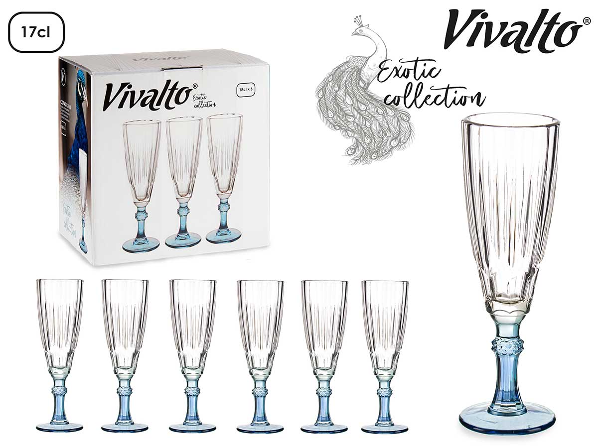 Champagne Glass Blue Color 170 ml