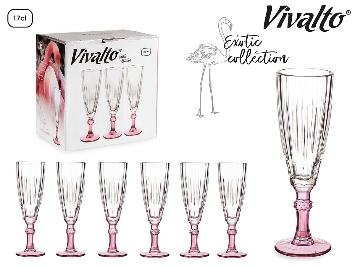 Taça Champagne Cor Rosa 170 ml