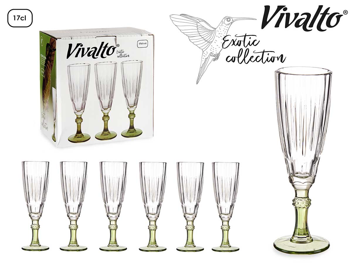 Champagne Glass Green Color 170 ml