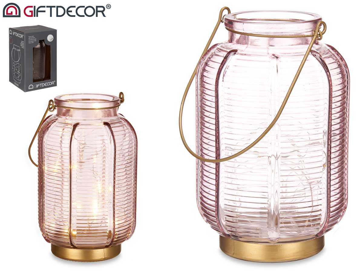 Lantern Led Stripes High Pink