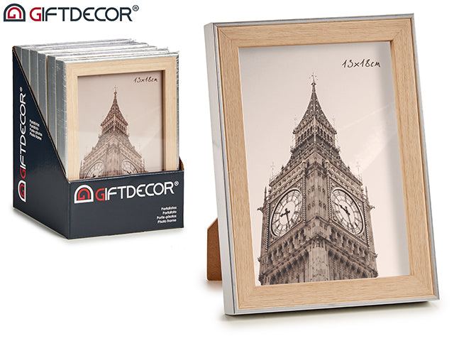 Silver Wood Colour Photoframe 13 x 18 cm