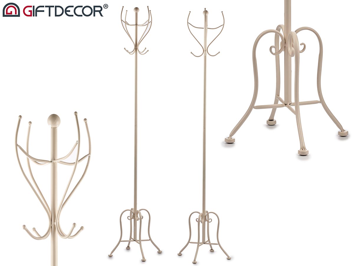 Cream Metal Coat Rack