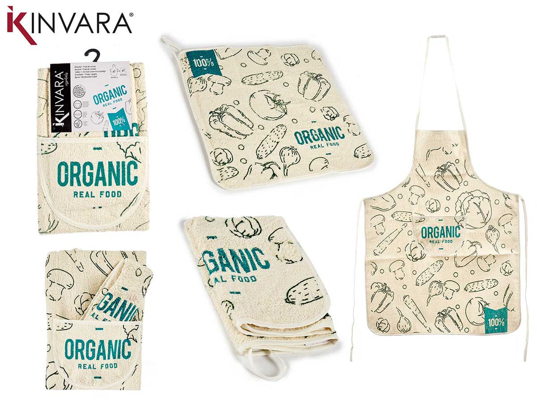 Terry Cloth Kitchen Apron Organic