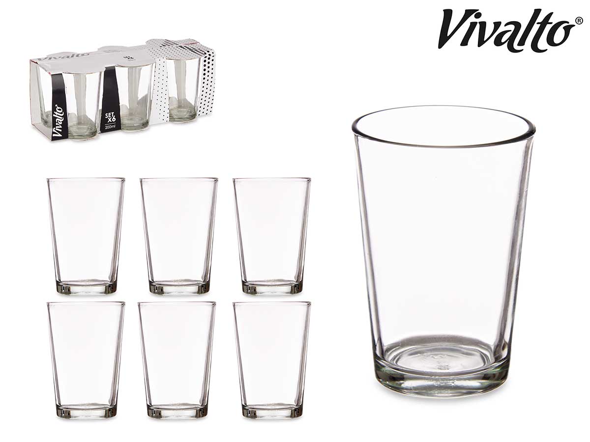 Set 6 Glasses Smooth 200 ml