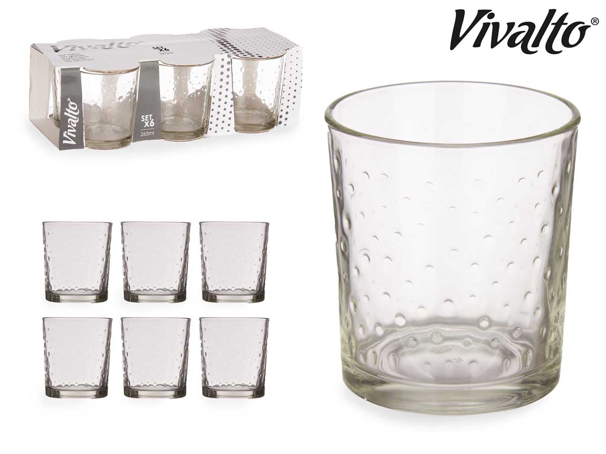 Set 6 Glasses Dots 265 ml