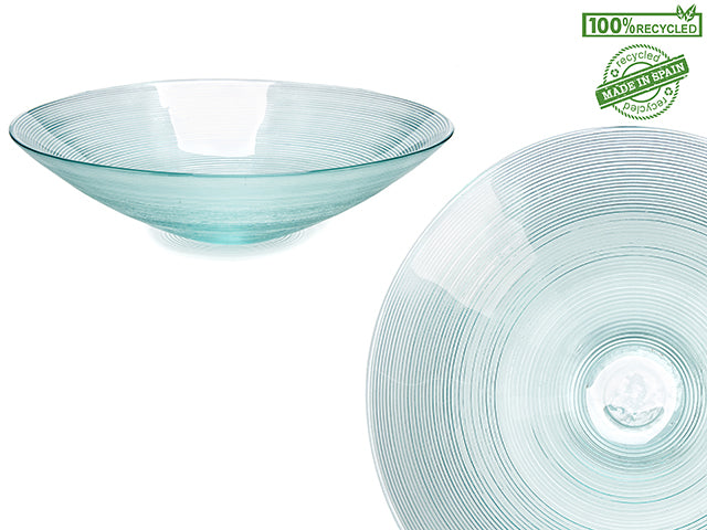 Center Bowl 39Cm Stripes Recycled Glass