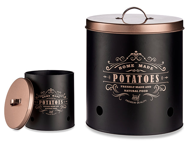 Pote De Batata De Metal Com Tampa De Cobre