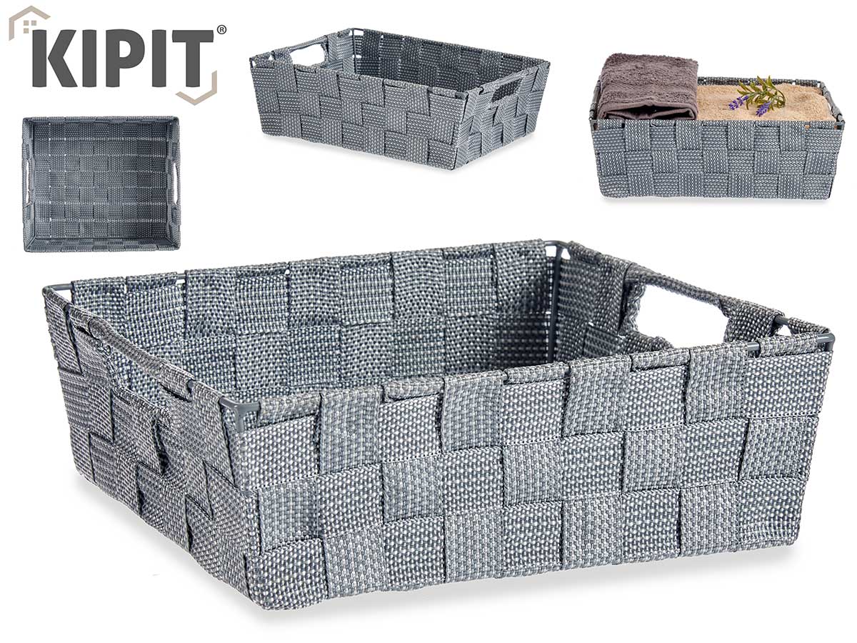 Caja Tela Recta 23Cm Gris