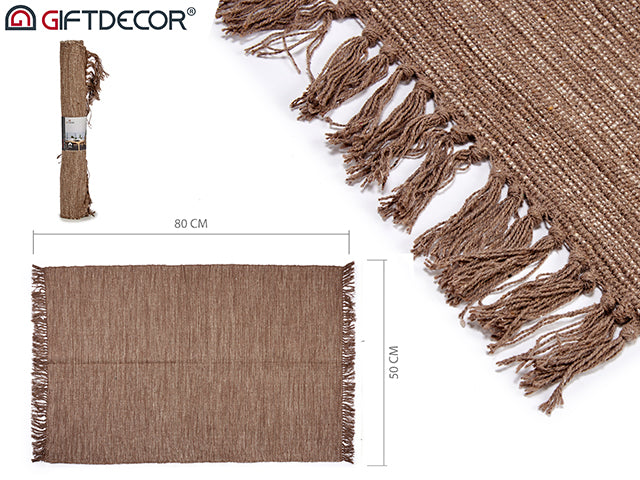 Brown Cotton Carpet 50 x 80 cm