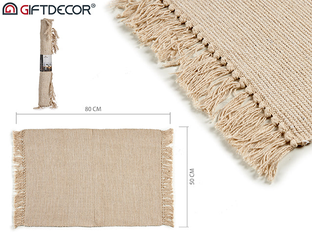 Natural Cotton Carpet 50 x 80 cm