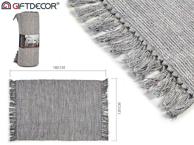 Grey Cotton Rug 120 x 180 cm