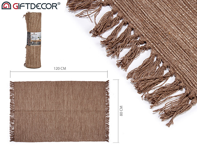 Brown Cotton Rug 80 x 120 cm