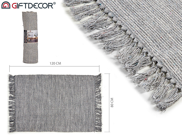 Gray Cotton Rug 80 x 120 cm