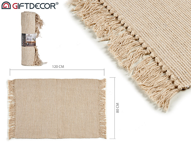 Natural Cotton Rug 80 x 120 cm