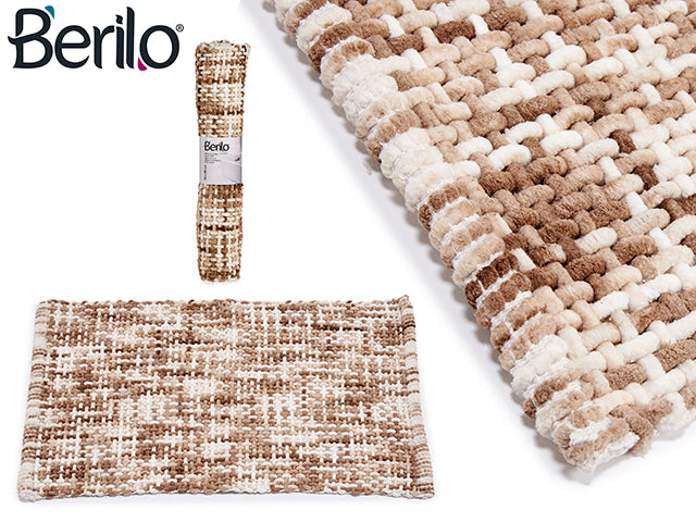 Beige Knitted Bathroom Rug 50 x 80 cm