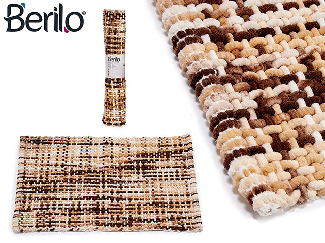 Brown Knitted Bathroom Rug 50 x 80 cm