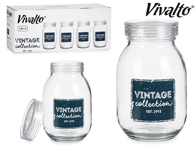 Glass Jar Vintage Model 1800 ml