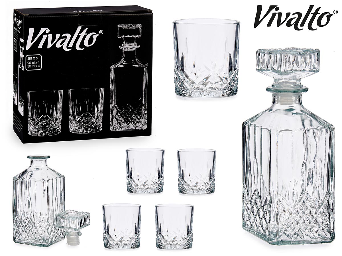 Set Liquor Bottle And 4 Glasses 300 ml