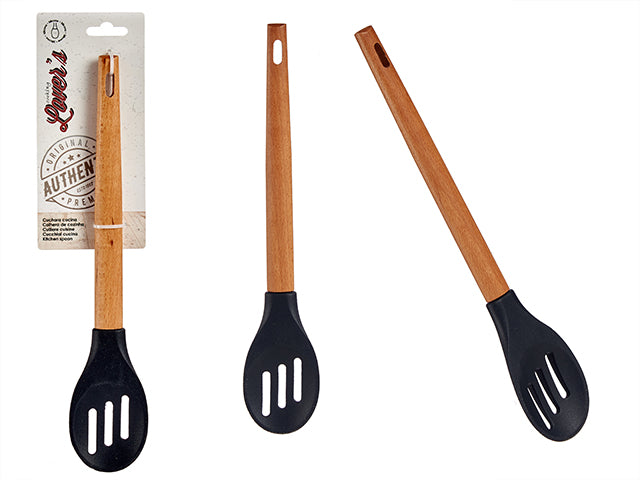 30,5Cm Silicone Handle Beech Wood Spoon