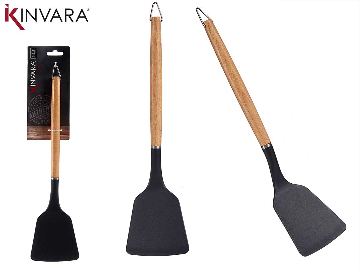 33,8Cm Nylon Handle Beech Wood Spatula