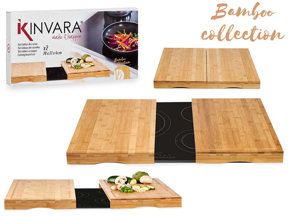 28Cm Bamboo Kitchen Board Set 2