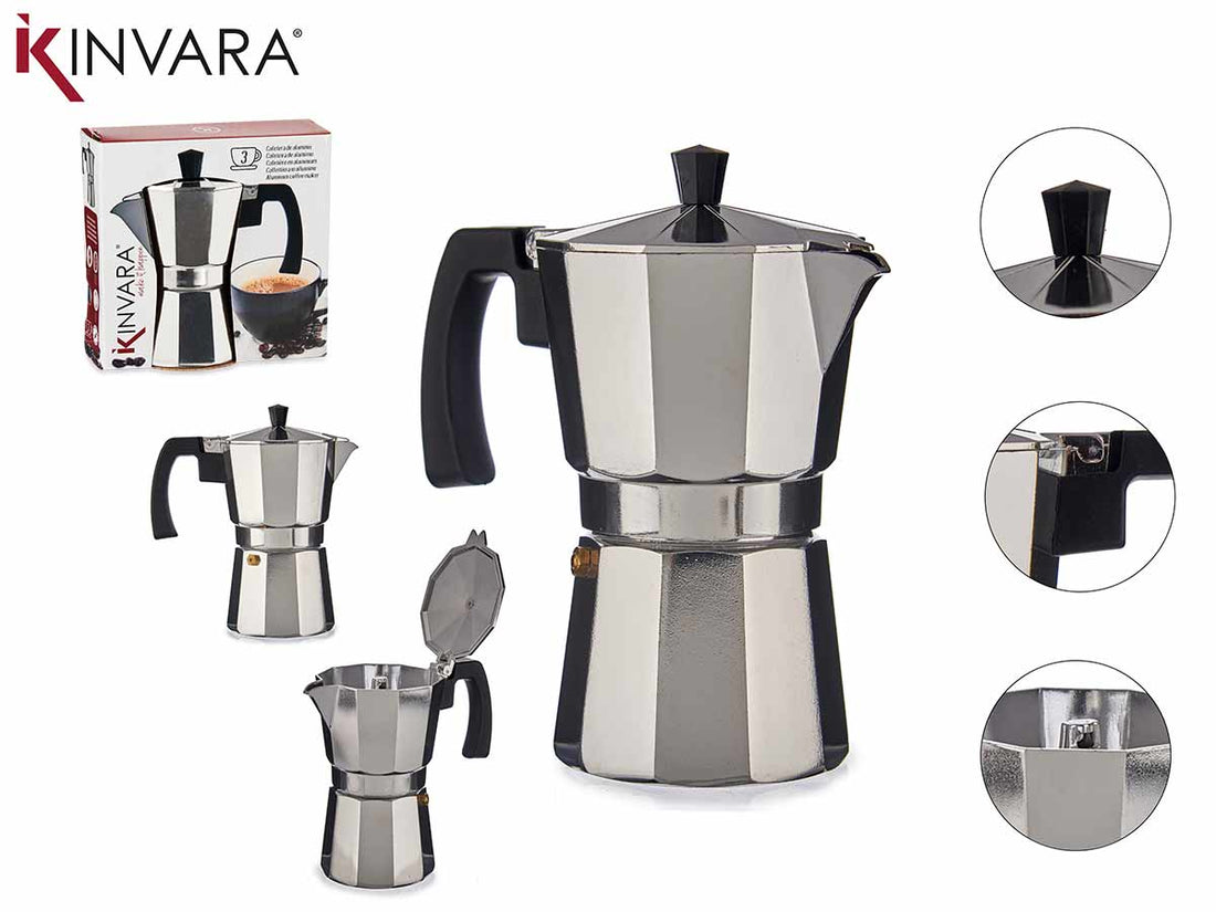 3 Cups Aluminium Coffee Maker With Handle