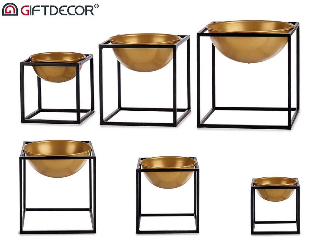 Set 3 Plant Pot With Square Stand