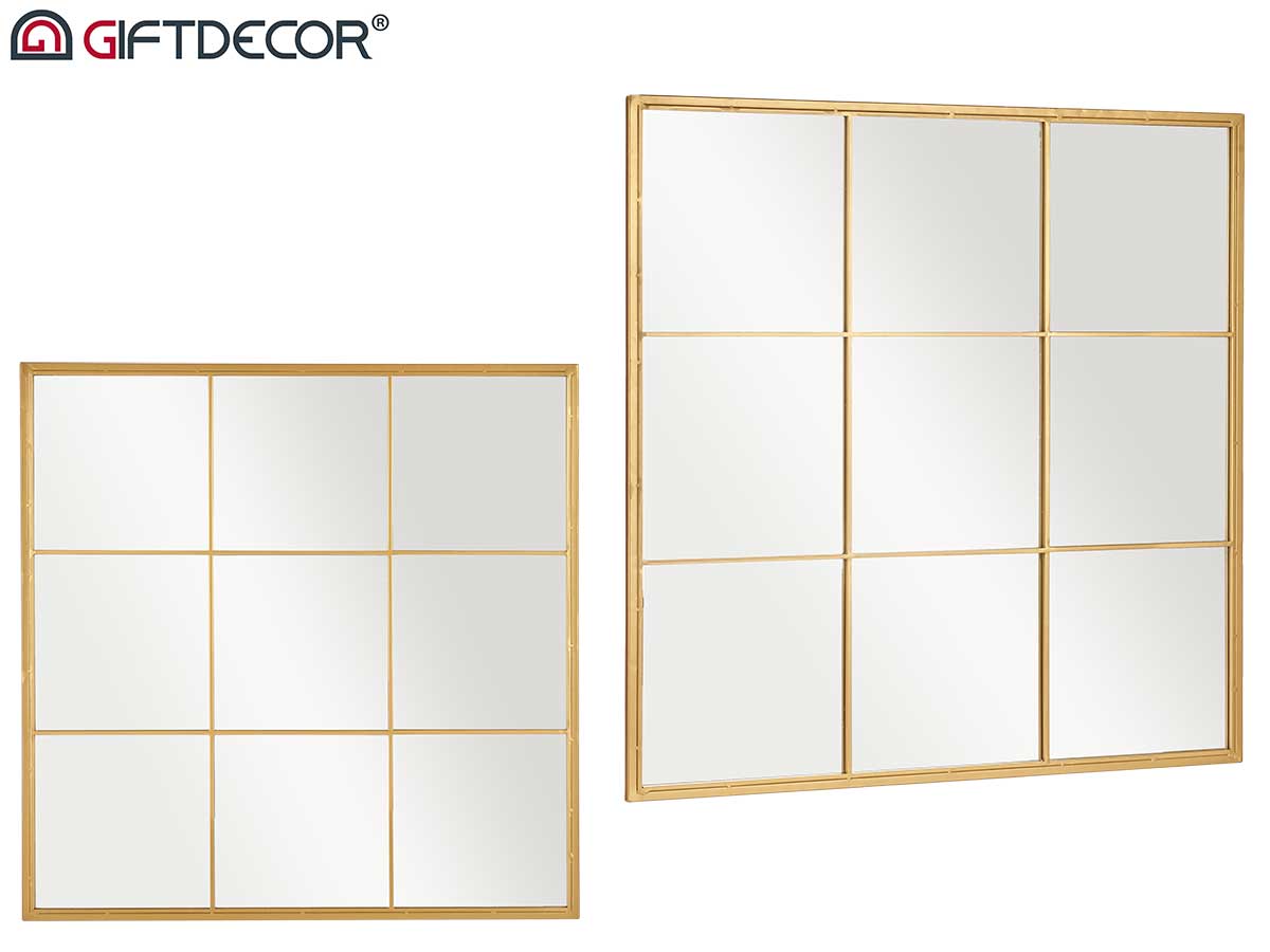 Window Mirror Gold 90 x 90 cm