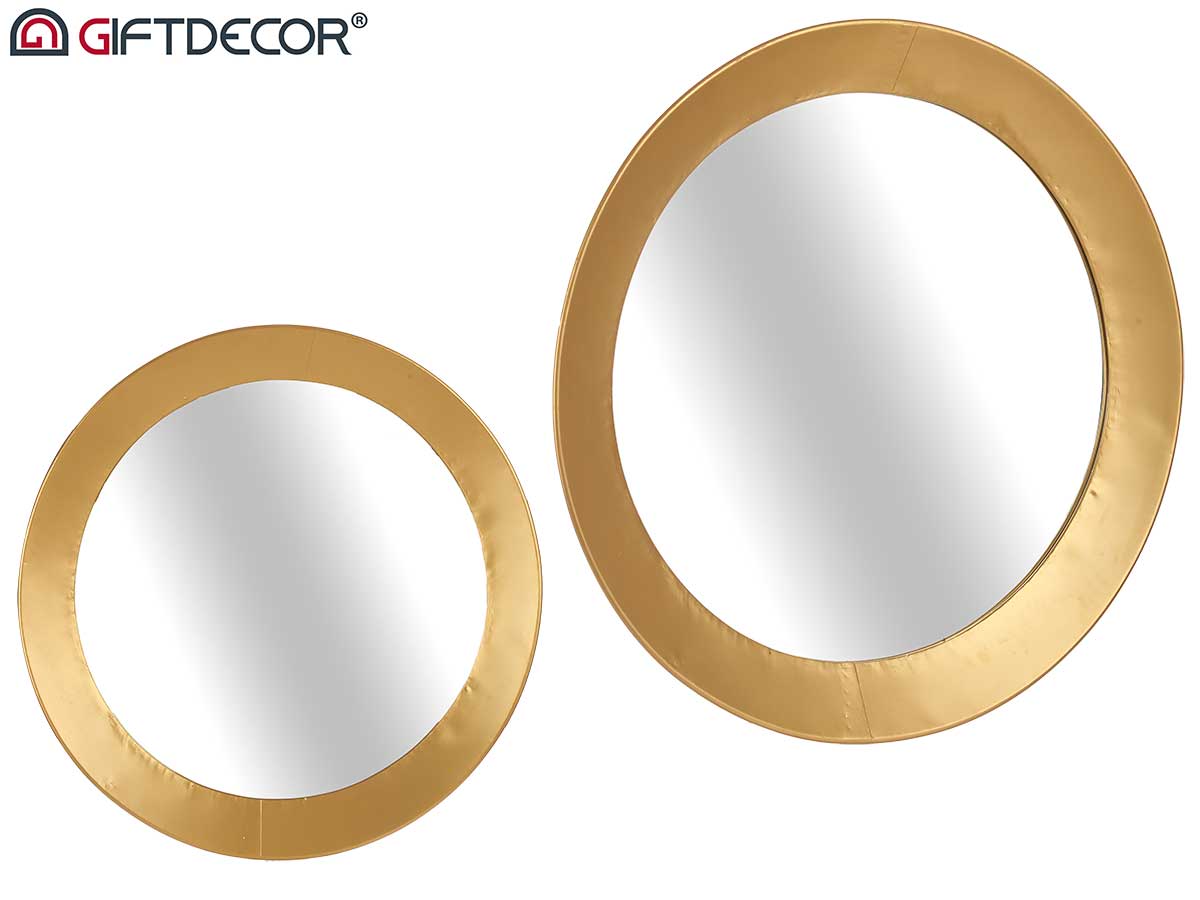 Golden Round Mirror 90 cm