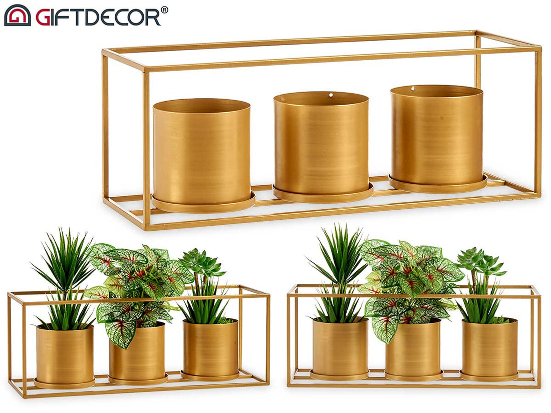 Three Golden Pots With Stand