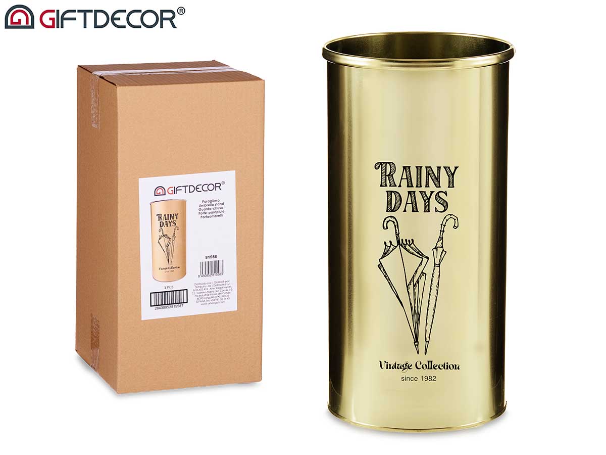 Gold Metal Rainy Days Umbrella Stand